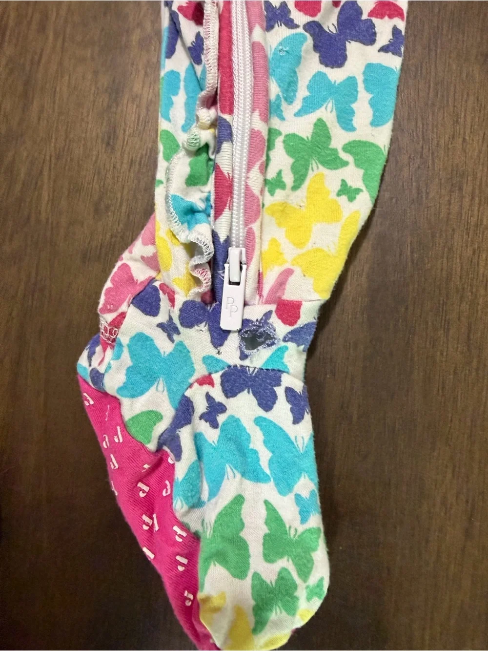 Unbranded Rainbow Butterfly Print Footed One-Piece for Kids